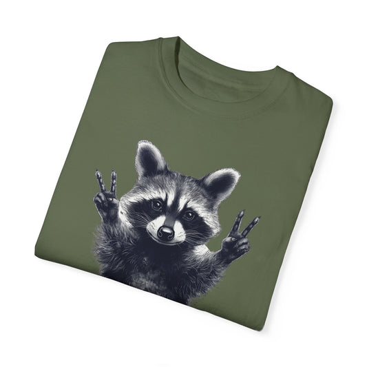 A Wild Vibes Peace Raccoon T-Shirt